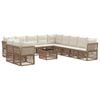 vidaXL Set Divano da Giardino 12 pcs Beige polyrattan