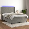 vidaXL Letto a Molle Materasso e LED Grigio Chiaro 140x190 cm Velluto