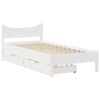 vidaXL Giroletto con Cassetti Bianco 90x200 cm Legno Massello di Pino