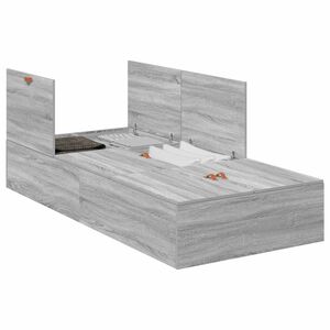 vidaXL Struttura letto con contenitore Grigio Sonoma 90 x 190 cm