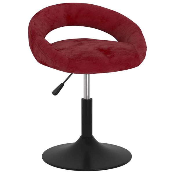 vidaXL Sedia da Pranzo Girevole Rosso Vino in Velluto