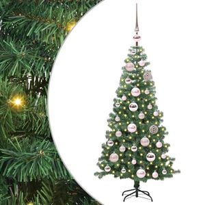 vidaXL Albero di Natale con 150 LED con supporto Verde 120 cm PVC