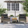 vidaXL Set Divani da Giardino 3 pz con Cuscini Grigio in Polyrattan