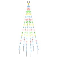 vidaXL Albero di Natale Pennone Colorato 108 LED 180 cm