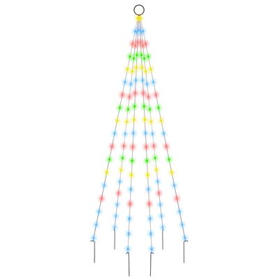 vidaXL Albero di Natale Pennone Colorato 108 LED 180 cm
