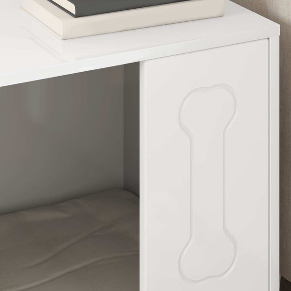 vidaXL Cuccia per cani Bianco Lucido 44 x 42 x 49 cm Legno multistrato