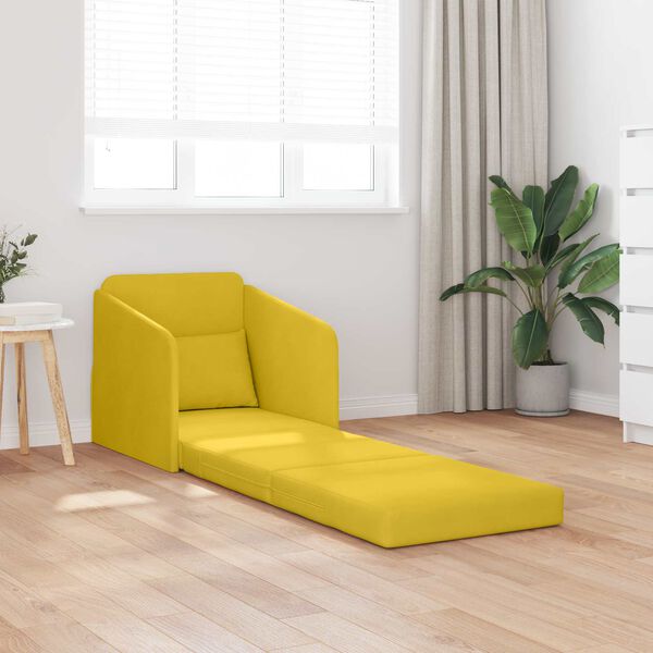 vidaXL Divano letto Giallo 65 x 80 x 83 cm Velluto