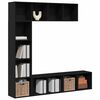 vidaXL Libreria 3 pcs Rovere Nero 36 x 30 x 143 cm Legno multistrato