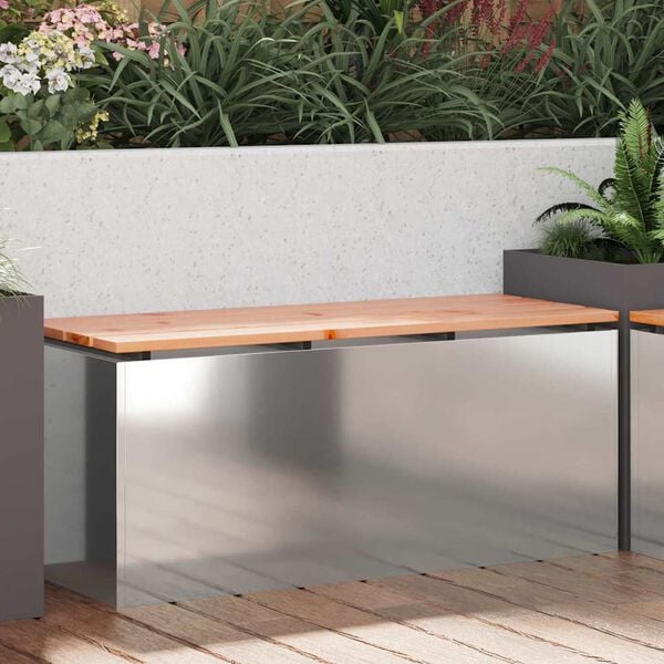 vidaXL Panchina da giardino Argento 100 x 40 x 43 cm Acciaio zincato