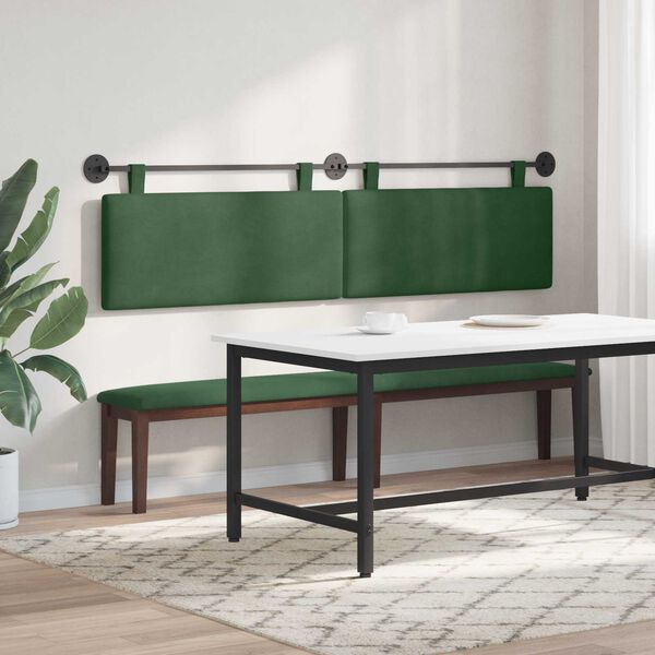 vidaXL Testata appesa Verde Giungla 210 x 55 x 5 cm Tessuto in Cords