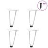 vidaXL Gambe a forcina per tavolino 4 pz bianche 20 cm in acciaio massiccio