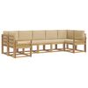 vidaXL Set di divani da esterno 7 pz Bianco e Beige