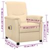 vidaXL Poltrona Massaggiante Elettrica Crema in Tessuto