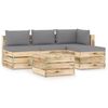 vidaXL Set Salotto da Giardino con Cuscini 5 pz Legno Impregnato Verde