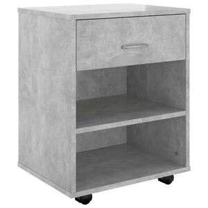 vidaXL Mobiletto con Ruote Grigio Cemento 46x36x59cm Legno Multistrato