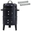vidaXL Griglia da Esterno &Oslash; 40 x 80 cm Acciaio Nero