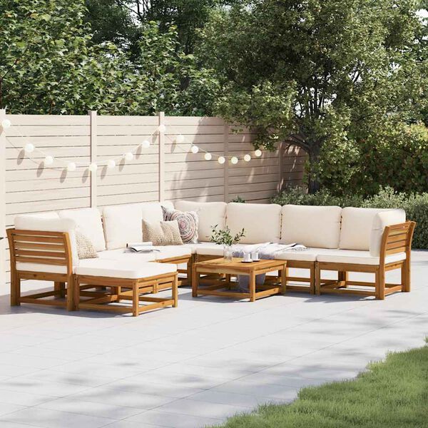 vidaXL Set Salotto Giardino 9 pz con Cuscini Legno Massello di Acacia
