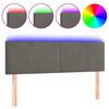vidaXL Testiera a LED Grigio Scuro 144x5x78/88 cm in Velluto