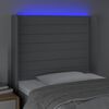vidaXL Testiera a LED Grigio Chiaro 83x16x118/128 cm in Tessuto