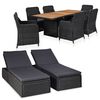 vidaXL Set da Pranzo da Giardino 9 pz in Polyrattan Nero