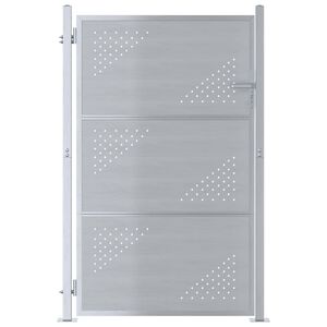 vidaXL Cancello da giardino 85 x 144 cm Acciaio Inox Bloccabile