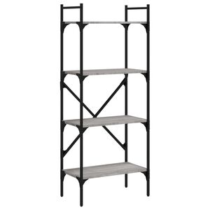vidaXL Libreria Grigio Sonoma 4 Ripiani 56x31,5x138,5 cm Multistrato