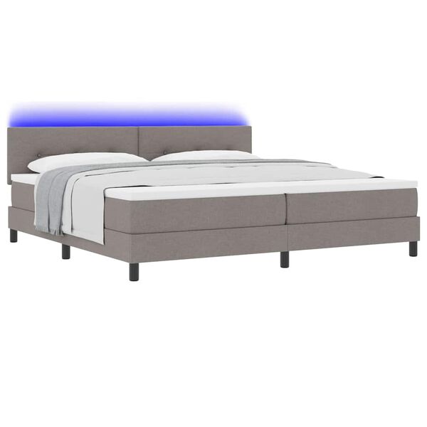 vidaXL Letto a molle con materasso con led Talpa 200 x 200 cm Tessuto