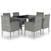 vidaXL Set Mobili da Pranzo Giardino 7 pz Polyrattan Antracite Grigio