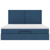 vidaXL Struttura Letto Pouf con Materasso Blu 180x200cm in Tessuto