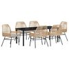 vidaXL Set da Pranzo per Giardino 7 pcs Marrone polyrattan