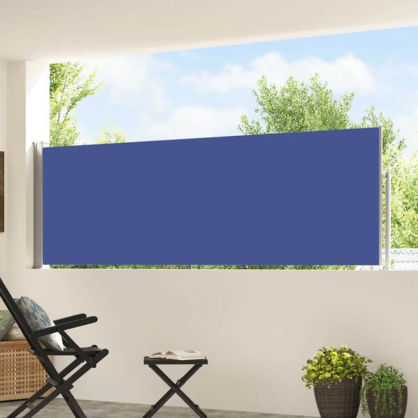 vidaXL Tenda Laterale Retrattile per Patio 100x500 cm Blu