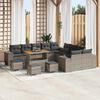 vidaXL Set Divano da Giardino con cuscino 14 pcs Grigio polyrattan
