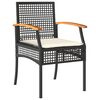 vidaXL Set da Pranzo da Giardino 5 pz Nero con Cuscini in Polyrattan