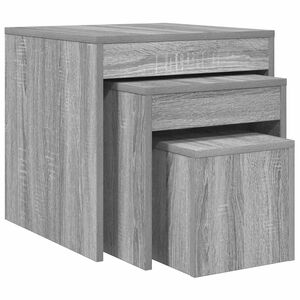 vidaXL Tavolini Impilabili 3 pz Grigio Sonoma in Legno Multistrato
