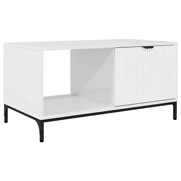vidaXL Tavolino da salotto con cassetto Bianco Lucido 90 x 49 x 46 cm