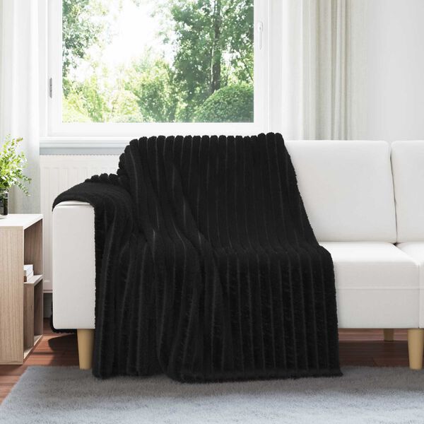 vidaXL Coperte da Pile 6 pcs Nero 200 x 150 cm Panno