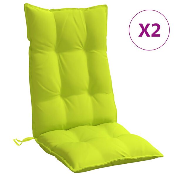 vidaXL Cuscini Sedia Schienale Alto 2 pz Verde Chiaro Tessuto Oxford