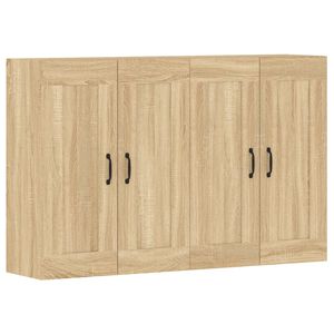 vidaXL Armadietti a Parete 2 pz Rovere Sonoma in Legno Multistrato