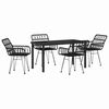 vidaXL Set da Pranzo per Giardino 5 pz Nero