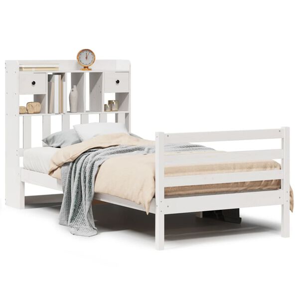 vidaXL Letto con Libreria senza Materasso 75x190 cm in Legno Pino