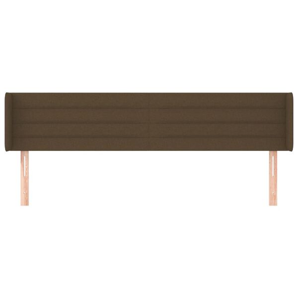 vidaXL Testiera ad Orecchio Marrone Scuro 183x16x78/88 cm in Tessuto