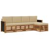 vidaXL Set di divani da esterno con cuscino 5 pcs Naturale e Beige