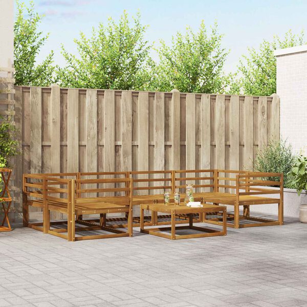 vidaXL Set di divani da esterno 7 pcs Naturale