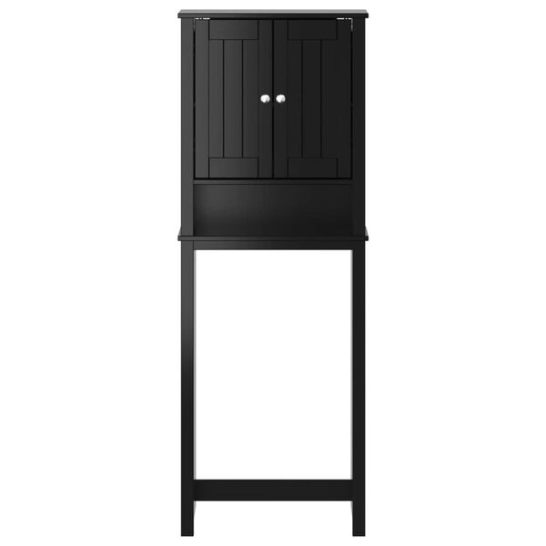 vidaXL Portaoggetti Sopra WC BERG Nero 60x27x164,5 cm Legno Massello