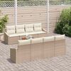 vidaXL Set Divano da Giardino 9 pcs Beige e Crema polyrattan