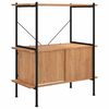 vidaXL Scaffalatura 3 Livelli con Mobiletto 80x40x92cm Acciaio e Legno