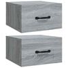 vidaXL Comodini a Muro 2 pz Grigio Sonoma 35x35x20 cm