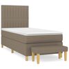 vidaXL Giroletto a Molle con Materasso Tortora 90x190 cm in Tessuto