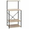 vidaXL Mobile Microonde Nero e Rovere 60x39,6x123cm Legno Multistrato