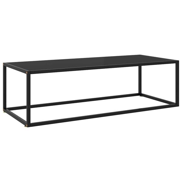 vidaXL Tavolino da Salotto Nero con Vetro Nero 120x50x35 cm